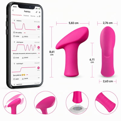 Lovense Ambi Vibrador Mini Bullet Versátil Poderoso Estimula Clitóris e Área Externa da Vagina Formato de Martelo Controle Via Aplicativo e Bluetooth Interativo Design Ergonômico Para Prazer Discreto