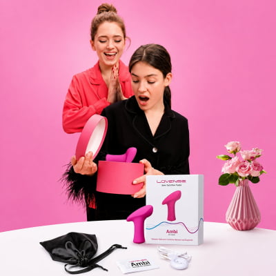 Lovense Ambi Vibrador Mini Bullet Versátil Poderoso Estimula Clitóris e Área Externa da Vagina Formato de Martelo Controle Via Aplicativo e Bluetooth Interativo Design Ergonômico Para Prazer Discreto