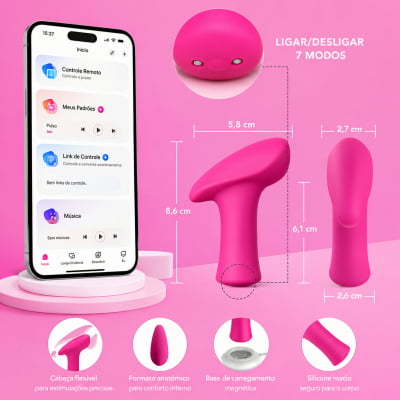 Lovense Ambi Vibrador Mini Bullet Versátil Poderoso Estimula Clitóris e Área Externa da Vagina Formato de Martelo Controle Via Aplicativo e Bluetooth Interativo Design Ergonômico Para Prazer Discreto