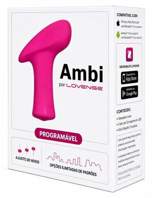 Lovense Ambi Vibrador Mini Bullet Versátil Poderoso Estimula Clitóris e Área Externa da Vagina Formato de Martelo Controle Via Aplicativo e Bluetooth Interativo Design Ergonômico Para Prazer Discreto