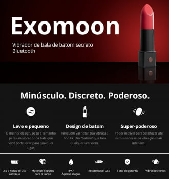 Lovense Exomoon Mini Vibrador Formato de Batom Massageador de Clitóris