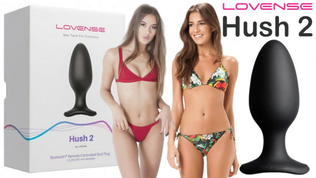 Lovense Hush 2 Plug Anal Com Vibração Tamanhos 2,54 cm, 3,80 cm, 4,45 cm e 5,70 cm