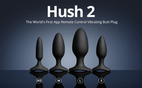 Lovense Hush 2 Plug Anal Com Vibração Tamanhos 2,54 cm, 3,80 cm, 4,45 cm e 5,70 cm