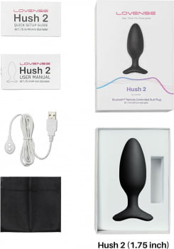 Lovense Hush 2 Plug Anal Com Vibração Tamanhos 2,54 cm, 3,80 cm, 4,45 cm e 5,70 cm