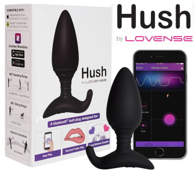 Lovense Hush Plug Anal Com Vibração Tamanhos 3,8 cm ou 4,45 cm
