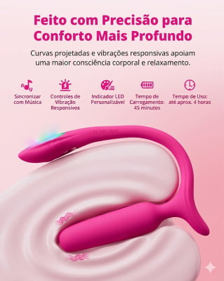 Lovense Lush Anal Plug Pequeno Controlado Por APP Vibratório com Luz LED Para Iniciantes 8cm x 2cm
