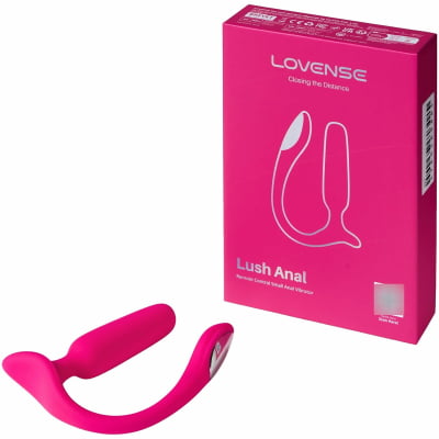 Lovense Lush Anal Plug Pequeno Controlado Por APP Vibratório com Luz LED Para Iniciantes 8cm x 2cm