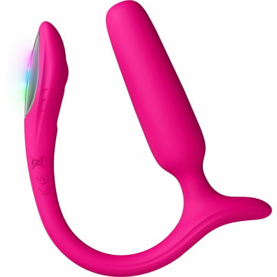 Lovense Lush Anal Plug Pequeno Controlado Por APP Vibratório com Luz LED Para Iniciantes 8cm x 2cm