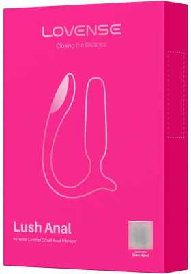 Lovense Lush Anal Plug Pequeno Controlado Por APP Vibratório com Luz LED Para Iniciantes 8cm x 2cm