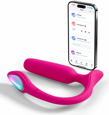 Lovense Lush Anal Plug Pequeno Controlado Por APP Vibratório com Luz LED Para Iniciantes 8cm x 2cm