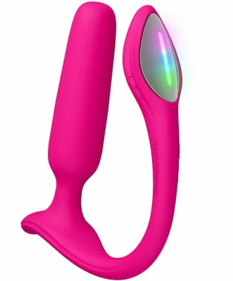 Lovense Lush Anal Plug Pequeno Controlado Por APP Vibratório com Luz LED Para Iniciantes 8cm x 2cm