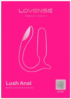 Lovense Lush Anal Plug Pequeno Controlado Por APP Vibratório com Luz LED Para Iniciantes 8cm x 2cm