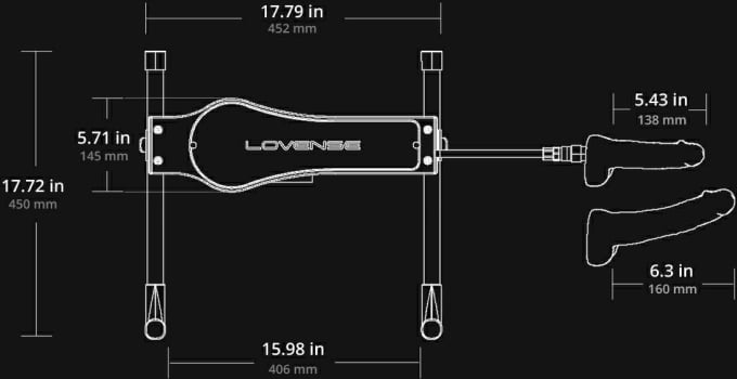 Lovense Sex Machine, Máquina de Sexo Para Camgirls, Controlada por Aplicativo, Dupla Penetração, Velocidade Ajustável