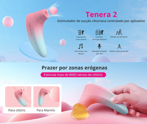 Lovense Tenera 2 Chupador de Clitóris e Mamas Por Pressão de Ar Controlado por Aplicativo