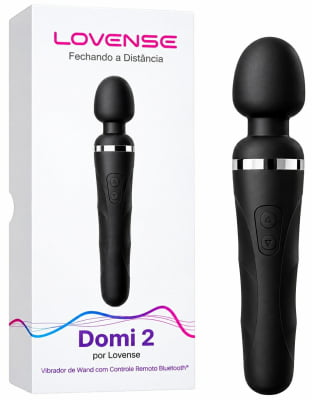 Lovense Domi 2 Mini Vibrador Varinha Mágica Controle por Aplicativo e Bluetooth Recarregável via USB Massageador em Silicone Silencioso Vibrações Fortes Orgasmos Intensos o Queridinho das Cam Girls