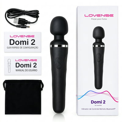 Lovense Domi 2 Mini Vibrador Varinha Mágica Controle por Aplicativo e Bluetooth Recarregável via USB Massageador em Silicone Silencioso Vibrações Fortes Orgasmos Intensos o Queridinho das Cam Girls