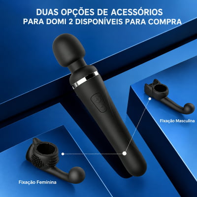 Lovense Domi 2 Mini Vibrador Varinha Mágica Controle por Aplicativo e Bluetooth Recarregável via USB Massageador em Silicone Silencioso Vibrações Fortes Orgasmos Intensos o Queridinho das Cam Girls
