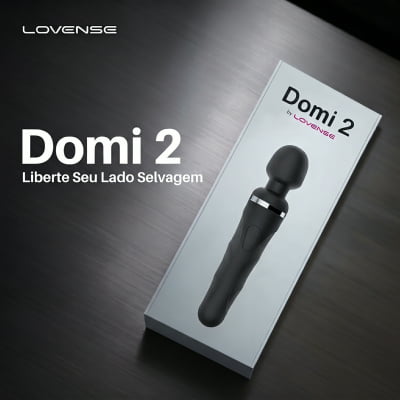 Lovense Domi 2 Mini Vibrador Varinha Mágica Controle por Aplicativo e Bluetooth Recarregável via USB Massageador em Silicone Silencioso Vibrações Fortes Orgasmos Intensos o Queridinho das Cam Girls