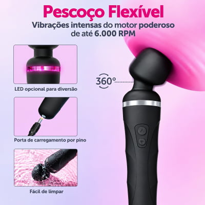 Lovense Domi 2 Mini Vibrador Varinha Mágica Controle por Aplicativo e Bluetooth Recarregável via USB Massageador em Silicone Silencioso Vibrações Fortes Orgasmos Intensos o Queridinho das Cam Girls