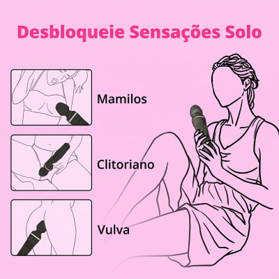 Lovense Domi 2 Mini Vibrador Varinha Mágica Controle por Aplicativo e Bluetooth Recarregável via USB Massageador em Silicone Silencioso Vibrações Fortes Orgasmos Intensos o Queridinho das Cam Girls