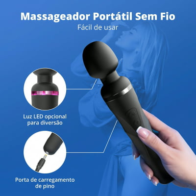 Lovense Domi 2 Mini Vibrador Varinha Mágica Controle por Aplicativo e Bluetooth Recarregável via USB Massageador em Silicone Silencioso Vibrações Fortes Orgasmos Intensos o Queridinho das Cam Girls