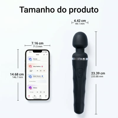 Lovense Domi 2 Mini Vibrador Varinha Mágica Controle por Aplicativo e Bluetooth Recarregável via USB Massageador em Silicone Silencioso Vibrações Fortes Orgasmos Intensos o Queridinho das Cam Girls