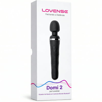 Lovense Domi 2 Mini Vibrador Varinha Mágica Controle por Aplicativo e Bluetooth Recarregável via USB Massageador em Silicone Silencioso Vibrações Fortes Orgasmos Intensos o Queridinho das Cam Girls