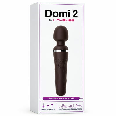 Lovense Domi 2 Mini Vibrador Varinha Mágica Controle por Aplicativo e Bluetooth Recarregável via USB Massageador em Silicone Silencioso Vibrações Fortes Orgasmos Intensos o Queridinho das Cam Girls