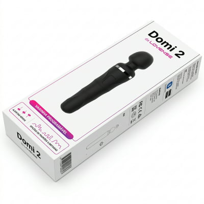 Lovense Domi 2 Mini Vibrador Varinha Mágica Controle por Aplicativo e Bluetooth Recarregável via USB Massageador em Silicone Silencioso Vibrações Fortes Orgasmos Intensos o Queridinho das Cam Girls