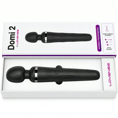 Lovense Domi 2 Mini Vibrador Varinha Mágica Controle por Aplicativo e Bluetooth Recarregável via USB Massageador em Silicone Silencioso Vibrações Fortes Orgasmos Intensos o Queridinho das Cam Girls