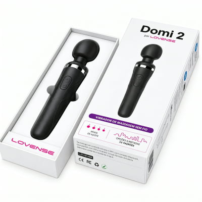 Lovense Domi 2 Mini Vibrador Varinha Mágica Controle por Aplicativo e Bluetooth Recarregável via USB Massageador em Silicone Silencioso Vibrações Fortes Orgasmos Intensos o Queridinho das Cam Girls