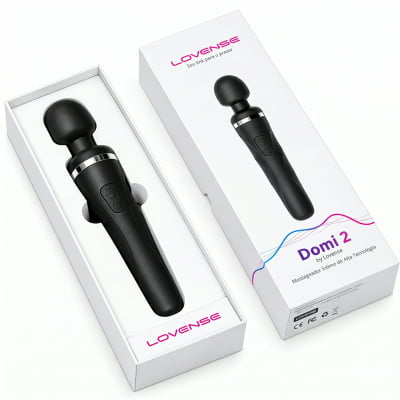 Lovense Domi 2 Mini Vibrador Varinha Mágica Controle por Aplicativo e Bluetooth Recarregável via USB Massageador em Silicone Silencioso Vibrações Fortes Orgasmos Intensos o Queridinho das Cam Girls