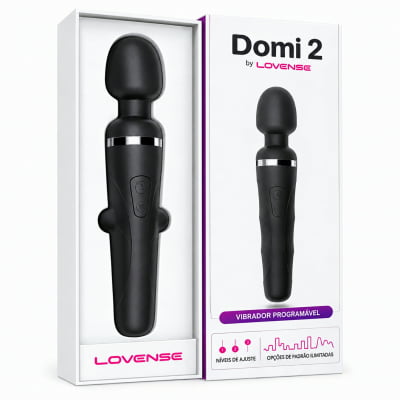 Lovense Domi 2 Mini Vibrador Varinha Mágica Controle por Aplicativo e Bluetooth Recarregável via USB Massageador em Silicone Silencioso Vibrações Fortes Orgasmos Intensos o Queridinho das Cam Girls