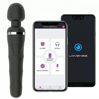 Lovense Domi 2 Mini Vibrador Varinha Mágica Controle por Aplicativo e Bluetooth Recarregável via USB Massageador em Silicone Silencioso Vibrações Fortes Orgasmos Intensos o Queridinho das Cam Girls