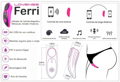 Lovense Ferri Mini Vibrador de Calcinha Magnético Para Estimular Clitóris