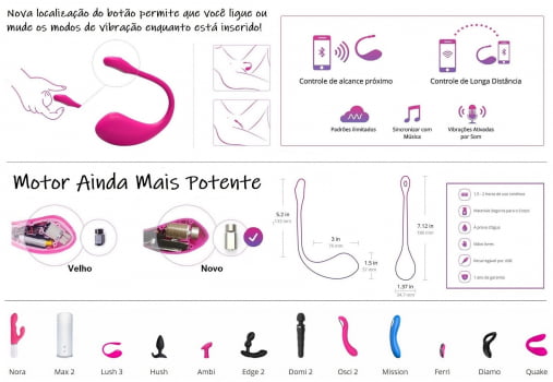 Lovense Lush 2 Vibrador Acionado Por Smartphone Ponto G Xvideos e Chaturbate!