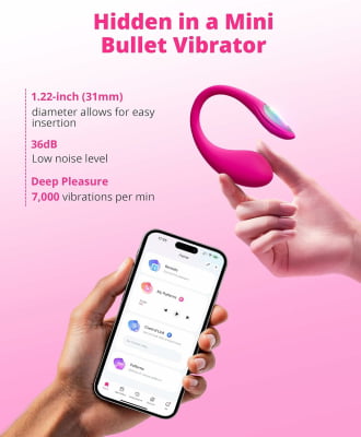 Lovense Lush Mini Para o Ponto G Formato de Ovo com Controle via App