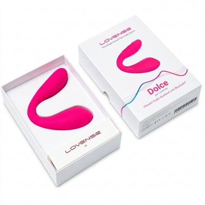 Lovense Dolce, Vibrador Duplo, Estimulador de Ponto G e Clitóris, Controle Remoto Por App Bluetooth, Carregamento Magnético, Silicone Macio, Para Camgirls, Compatível iOS, Android, Antigo Quake
