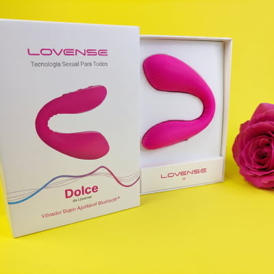 Lovense Dolce, Vibrador Duplo, Estimulador de Ponto G e Clitóris, Controle Remoto Por App Bluetooth, Carregamento Magnético, Silicone Macio, Para Camgirls, Compatível iOS, Android, Antigo Quake