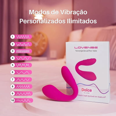 Lovense Dolce, Vibrador Duplo, Estimulador de Ponto G e Clitóris, Controle Remoto Por App Bluetooth, Carregamento Magnético, Silicone Macio, Para Camgirls, Compatível iOS, Android, Antigo Quake