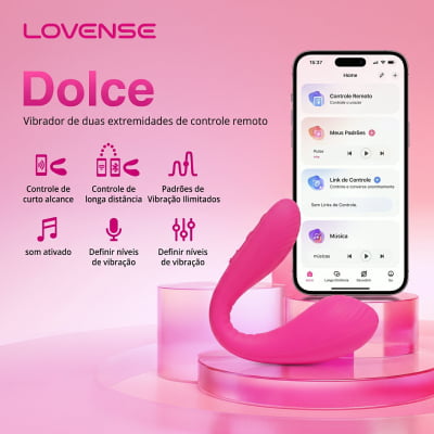 Lovense Dolce, Vibrador Duplo, Estimulador de Ponto G e Clitóris, Controle Remoto Por App Bluetooth, Carregamento Magnético, Silicone Macio, Para Camgirls, Compatível iOS, Android, Antigo Quake
