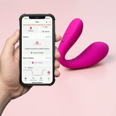 Lovense Dolce, Vibrador Duplo, Estimulador de Ponto G e Clitóris, Controle Remoto Por App Bluetooth, Carregamento Magnético, Silicone Macio, Para Camgirls, Compatível iOS, Android, Antigo Quake