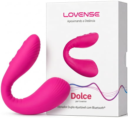 Lovense Dolce, Vibrador Duplo, Estimulador de Ponto G e Clitóris, Controle Remoto Por App Bluetooth, Carregamento Magnético, Silicone Macio, Para Camgirls, Compatível iOS, Android, Antigo Quake