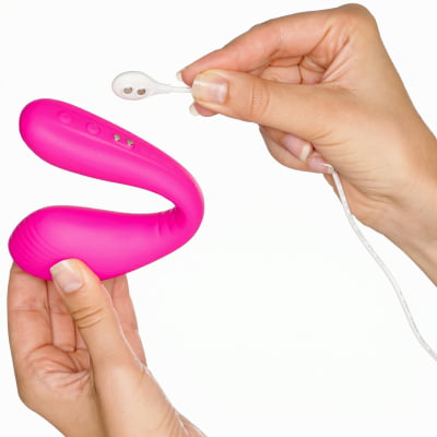 Lovense Dolce, Vibrador Duplo, Estimulador de Ponto G e Clitóris, Controle Remoto Por App Bluetooth, Carregamento Magnético, Silicone Macio, Para Camgirls, Compatível iOS, Android, Antigo Quake
