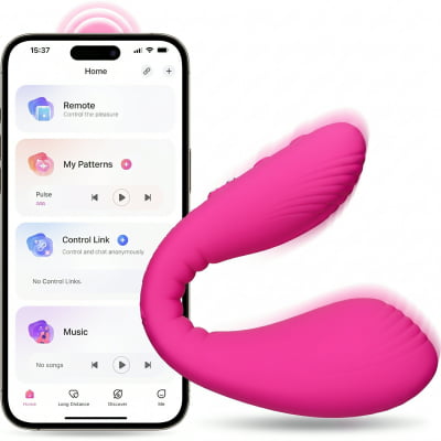 Lovense Dolce, Vibrador Duplo, Estimulador de Ponto G e Clitóris, Controle Remoto Por App Bluetooth, Carregamento Magnético, Silicone Macio, Para Camgirls, Compatível iOS, Android, Antigo Quake