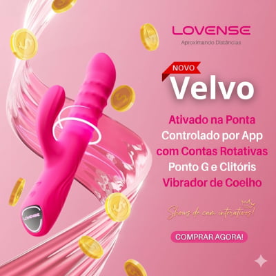Lovense Velvo Vibrador Rabbit Clitóris e Ponto G Contas Rotativas NeoSpin 360°, App, Bluetooth, Longa Distância, Impermeável IPX7, Material Seguro, Fácil Uso, Duplo Motor, Alta Qualidade, Vibração