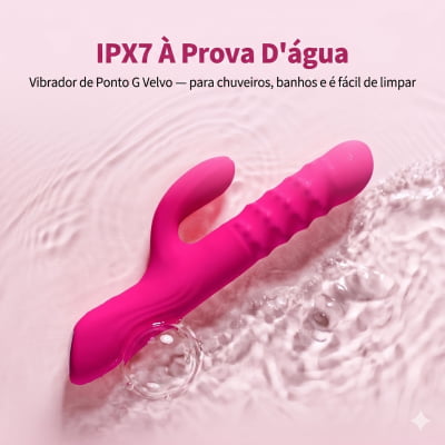 Lovense Velvo Vibrador Rabbit Clitóris e Ponto G Contas Rotativas NeoSpin 360°, App, Bluetooth, Longa Distância, Impermeável IPX7, Material Seguro, Fácil Uso, Duplo Motor, Alta Qualidade, Vibração