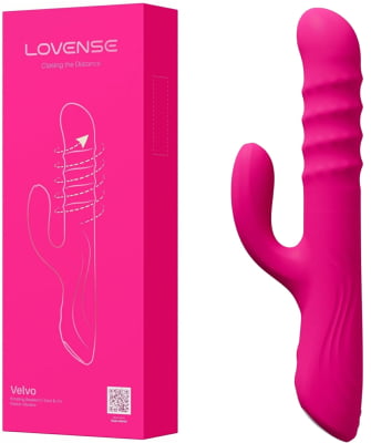 Lovense Velvo Vibrador Rabbit Clitóris e Ponto G Contas Rotativas NeoSpin 360°, App, Bluetooth, Longa Distância, Impermeável IPX7, Material Seguro, Fácil Uso, Duplo Motor, Alta Qualidade, Vibração