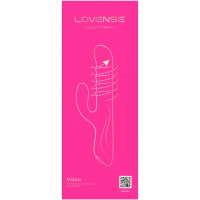 Lovense Velvo Vibrador Rabbit Clitóris e Ponto G Contas Rotativas NeoSpin 360°, App, Bluetooth, Longa Distância, Impermeável IPX7, Material Seguro, Fácil Uso, Duplo Motor, Alta Qualidade, Vibração
