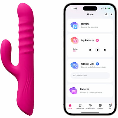 Lovense Velvo Vibrador Rabbit Clitóris e Ponto G Contas Rotativas NeoSpin 360°, App, Bluetooth, Longa Distância, Impermeável IPX7, Material Seguro, Fácil Uso, Duplo Motor, Alta Qualidade, Vibração